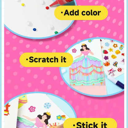 Rainbow Squeeze Art Kit - Creative Scratch & Color Art Set for Kids