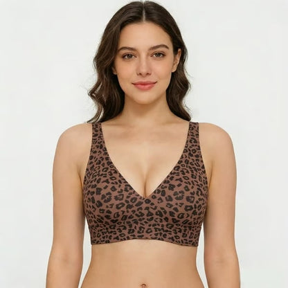 🎁 🔥Womens Comfortable Wireless Bras Push Up Bralettes Seamless Tshirts Bras Deep V Everyday Bras