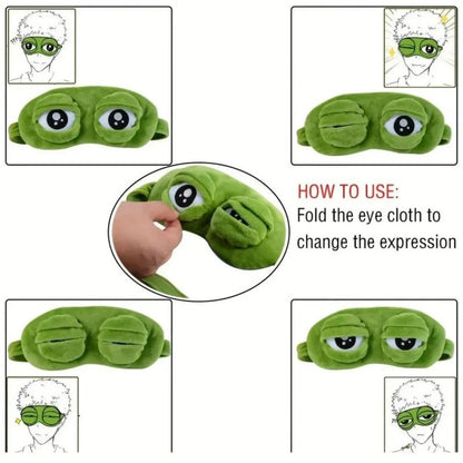 🎁Last Day Promotion 49% OFF🔥3D Frog Sleep Mask, Contoured Eye Mask with Adjustable Strap, Soft Cotton-Blend Fabric