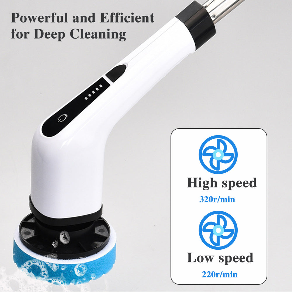🧽⚡Electric Rotating Cleaning Brush | 7 Brush Heads · 300 RPM · IPX5 Waterproof · 2500mAh Long Battery Life · Makes Housework a Breeze