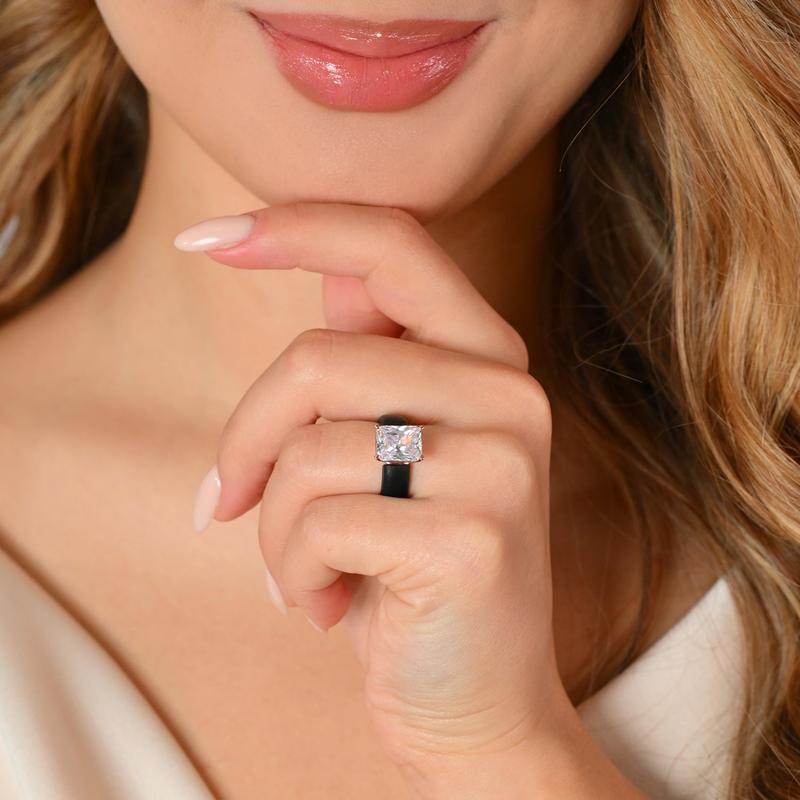 💍Renfit Silicone Ring – 10×8 mm Emerald Cut CZ | Patent-Pending Design - GlowStone Collection✨