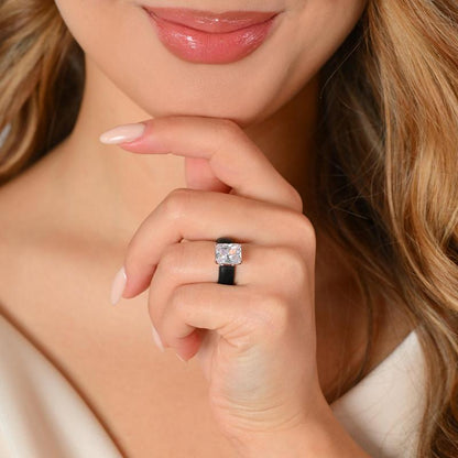 💍Renfit Silicone Ring – 10×8 mm Emerald Cut CZ | Patent-Pending Design - GlowStone Collection✨