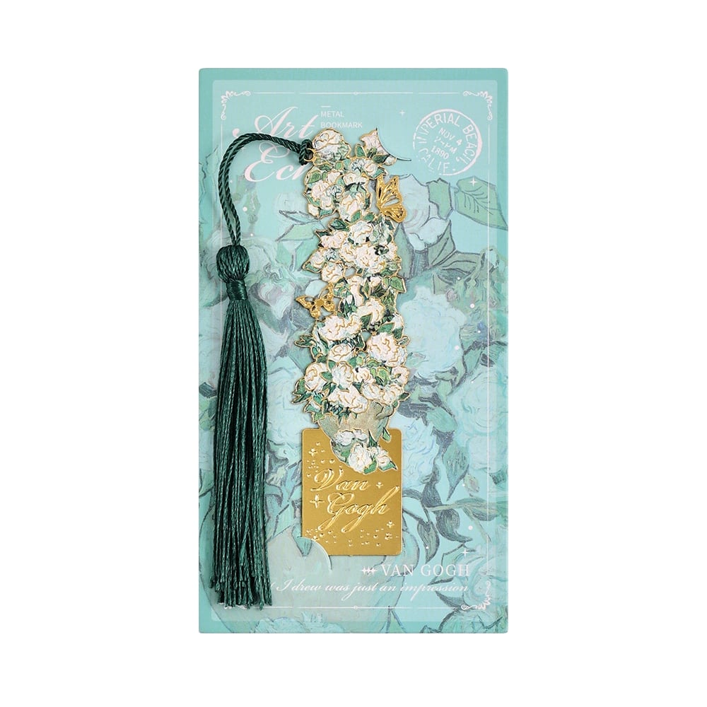 📚✨ 8-Piece Gold Metal Bookmark Set with Tassel – Van Gogh & Monet Inspired Gift for Book Lovers 🎨
