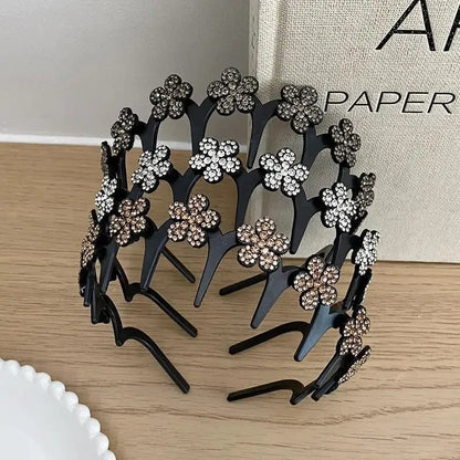 Wavy Crystal Headband Set, Plain Unisex Hair Accessory