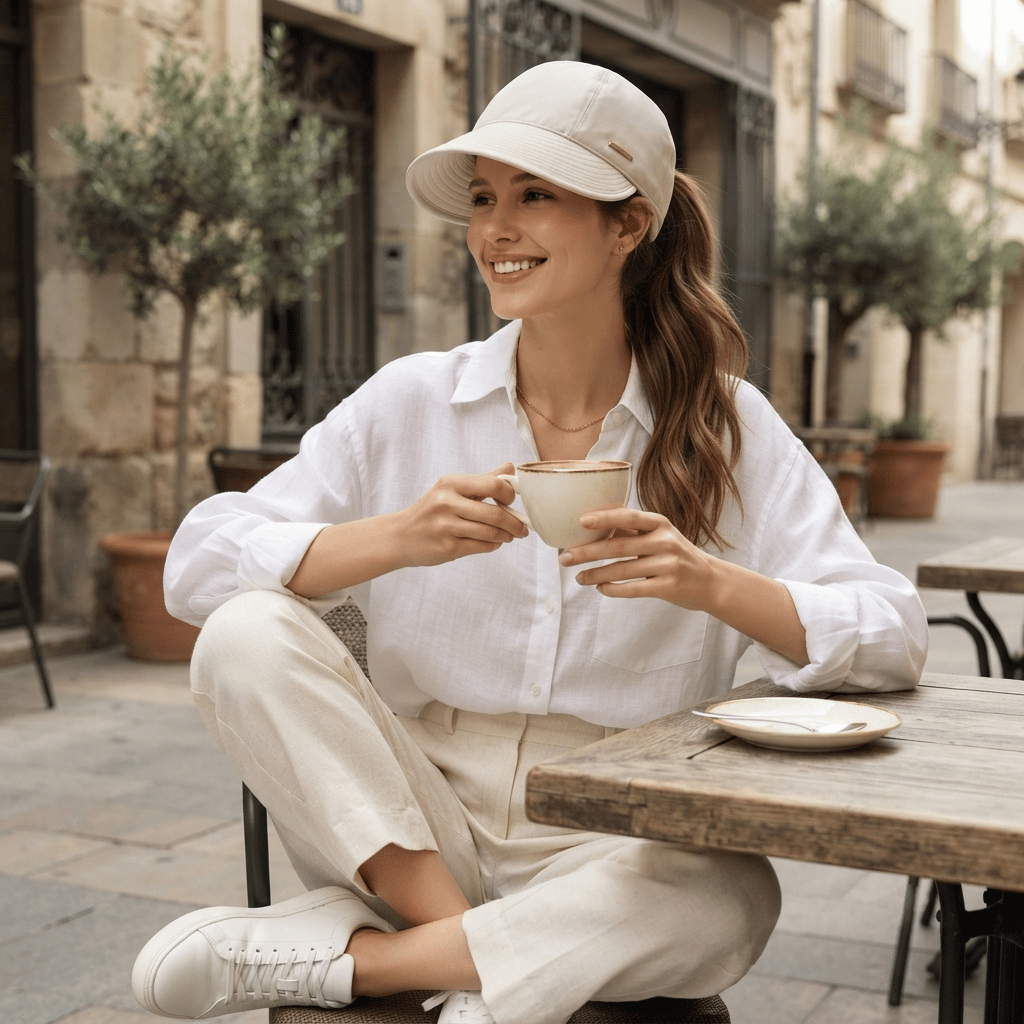 🧢Women's Wide Brim Sun Visor Hat – Open Top Ponytail Friendly Design