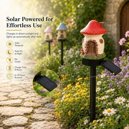 🍄✨ Turn Your Backyard Into An Enchanted Fairy Forest! Solar Mushroom Cottage Garden Light