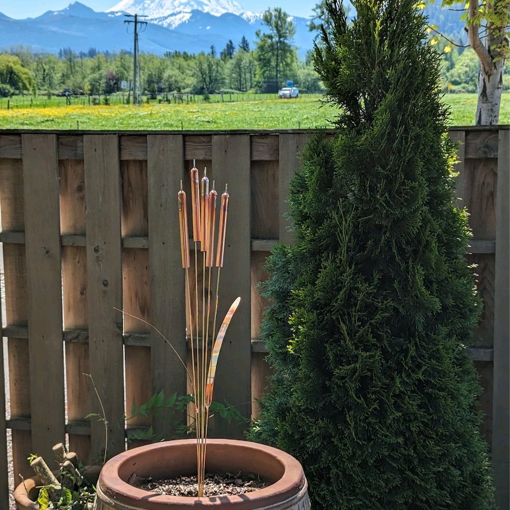 Cattail Wind Chimes Stake Outdoor Decor