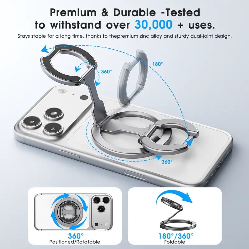 Double-Sided Magnetic Phone Stand Adjustable & Compatible with iPhone 12-17 Series