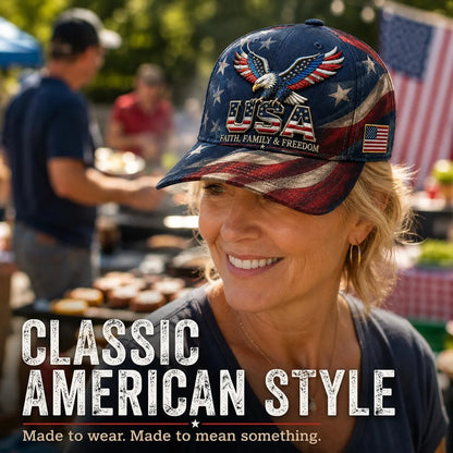 🔥Father's Day 49% OFF - 🇺🇸✨USA Faith, Family & Freedom Cap - Embroidered Edition🧢(Breathable & Lightweight Comfort & Unisex Fit)
