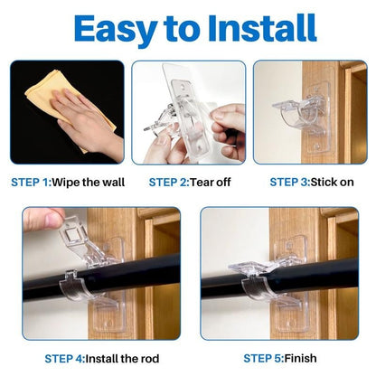 Drill-free curtain rod bracket
