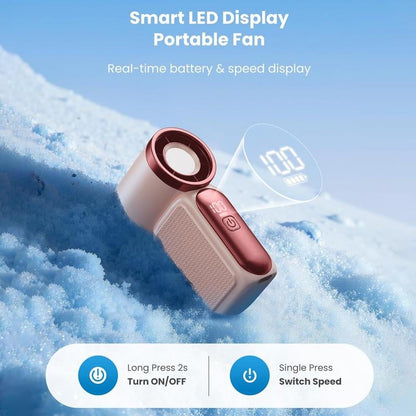 🥳2026 HOT SALE🥳💞❄️ ! Turbo Handheld Fan, 6 speeds, LED display. 3000mAh battery 🌬️✨