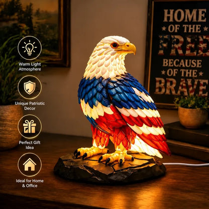 ⚡️Independence Day 🦅🌙U.S. 250th Eagle Stained Glass Table Lamp✨