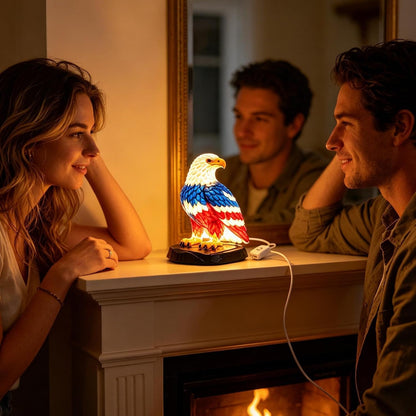 ⚡️Independence Day 🦅🌙U.S. 250th Eagle Stained Glass Table Lamp✨