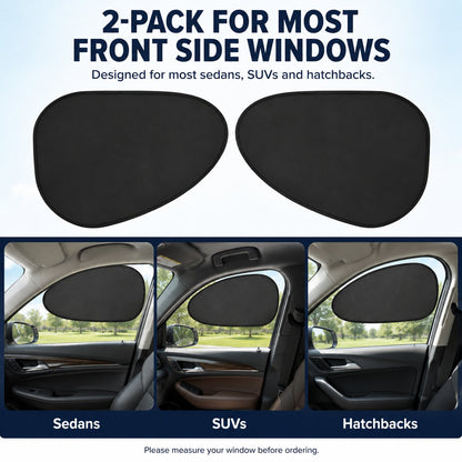 2/4-Pack Car Window Sun Shades - Static Cling UV Blocker & Glare Protector, Foldable Auto Accessories for Sedans & SUVs