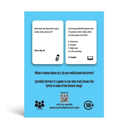 🎶Lyrically Correct Pop Quiz 90s & 2000s Edition Music Trivia Game