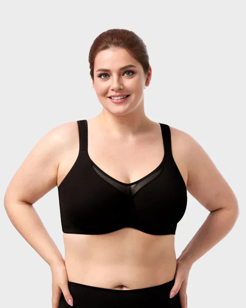 💐Women's Elegant Sheer Full Coverage Minimizer Bra ✨ Plus Size for Large Busts | No Digging, No Spillage & Ultra Comfy