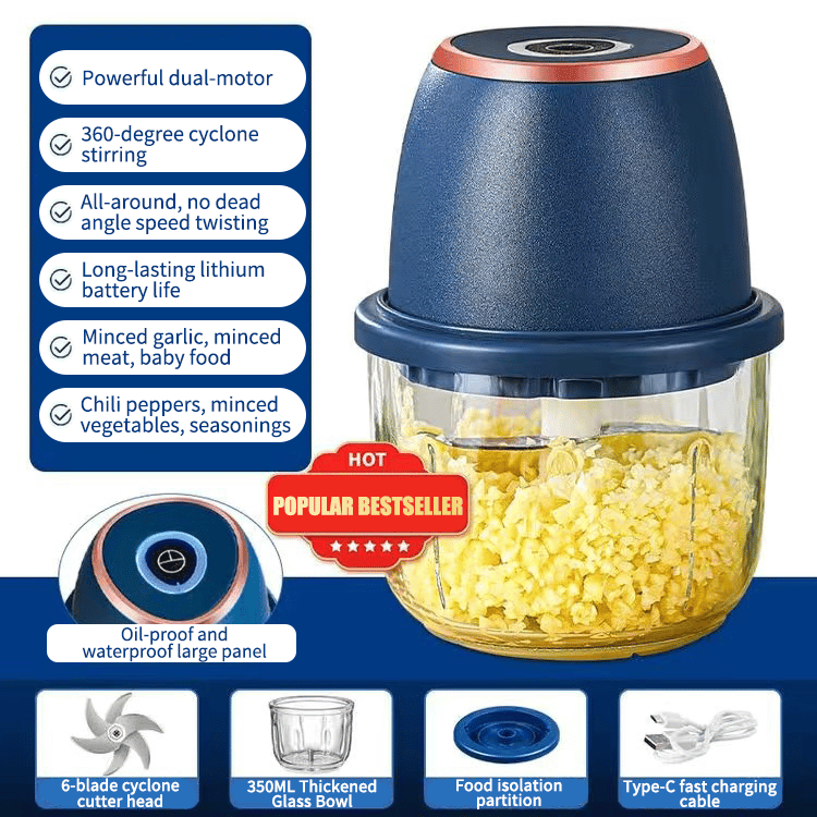 🔥HOT SALE 50% OFF🔥Cordless Multifunctional Mini Electric Garlic Chopper