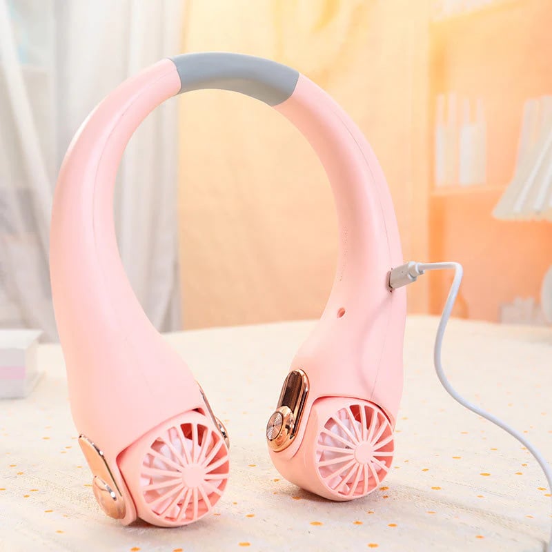 🥳2026 HOT SALE🥳💞50K+ SOLD!🍃 Neck Air Conditioner Fan – Ultra‐quiet, 360° rotating, 3 speeds. Hands‐free cooling, long battery. Summer essential! 😎🌬️
