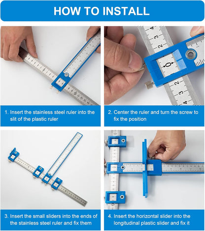 📏Precision Cabinet Hardware Jig - Handle & Pull Drill Guide Template for Door Drawer Installation