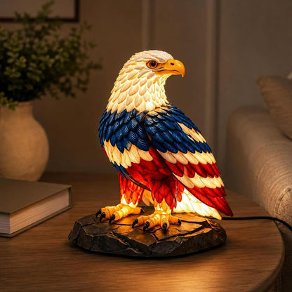⚡️Independence Day 🦅🌙U.S. 250th Eagle Stained Glass Table Lamp✨
