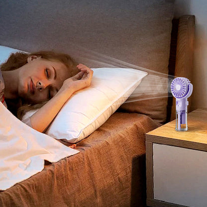 💧 Portable Rechargeable Handheld Misting Fan – USB charging & 3 speeds – Cools with fine mist – perfect for summer outings or travel 🌬️✨