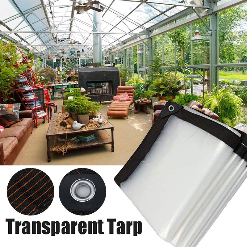 Sturdy & Transparent Waterproof Tarpaulin | UV-resistant, tear-resistant and perfect for garden, balcony, car and outdoor protection 🌧️🛡️