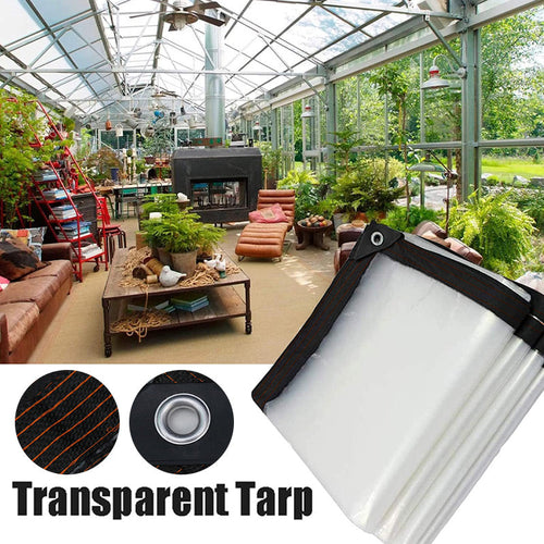 Sturdy & Transparent Waterproof Tarpaulin | UV-resistant, tear-resistant and perfect for garden, balcony, car and outdoor protection 🌧️🛡️