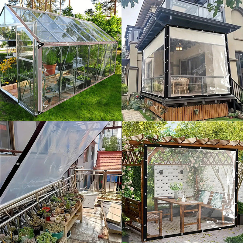 Sturdy & Transparent Waterproof Tarpaulin | UV-resistant, tear-resistant and perfect for garden, balcony, car and outdoor protection 🌧️🛡️