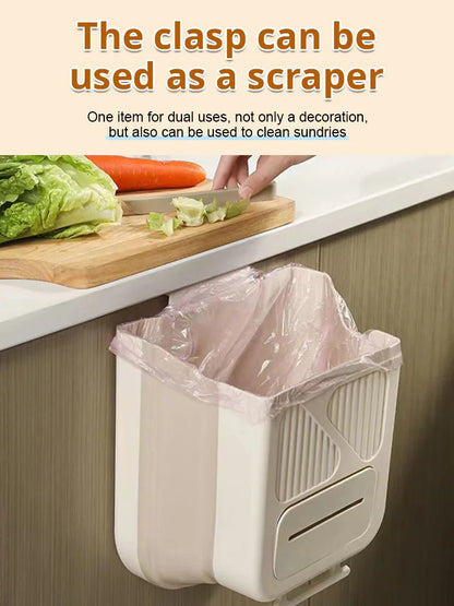🥡🥦Folding Hanging Kitchen Waste Trash Can🗑️