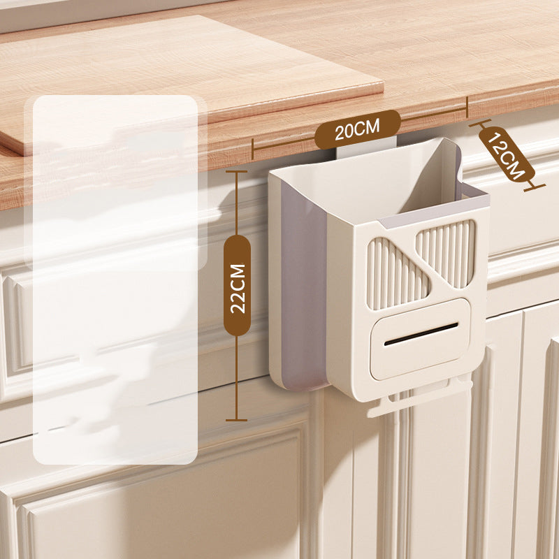 🥡🥦Folding Hanging Kitchen Waste Trash Can🗑️