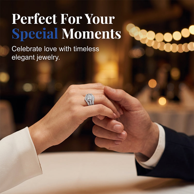 💍 LIMITED-TIME 46% OFF! 💥 Women's Princess Cut Cubic Zirconia Filled Ring – Pave Setting, Multi-Layer Band, Sparkle ✨