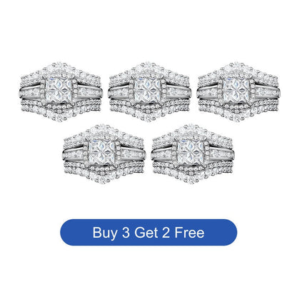 💍 LIMITED-TIME 46% OFF! 💥 Women's Princess Cut Cubic Zirconia Filled Ring – Pave Setting, Multi-Layer Band, Sparkle ✨