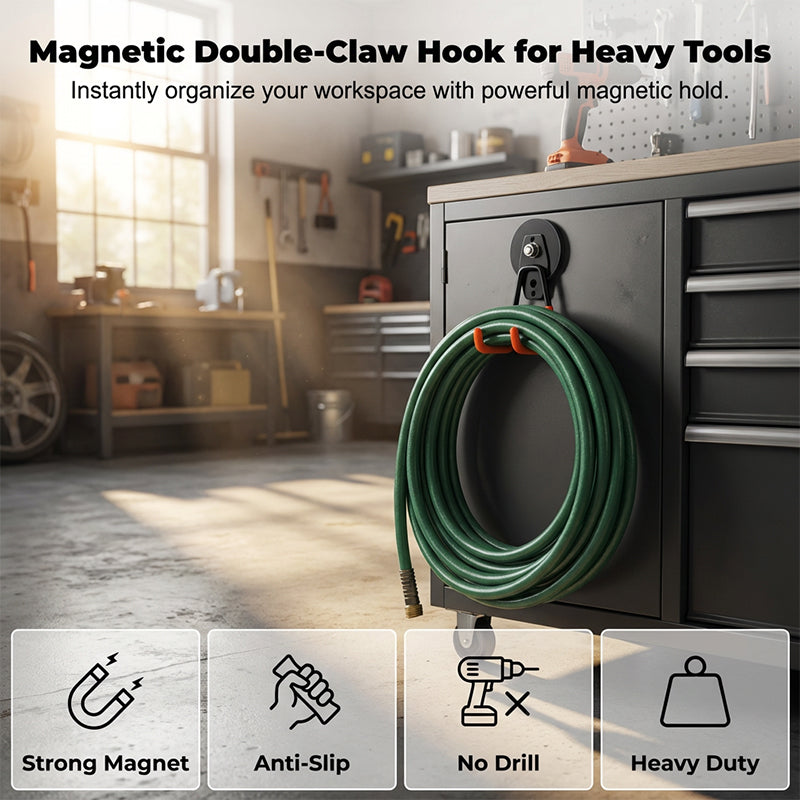 📢📢48% OFF !! ⏰ Heavy-Duty Magnetic Double-Claw Hook