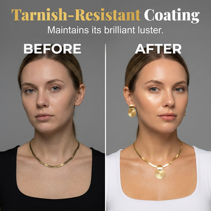 🎁Modern Chic Necklace & Earring Set – Gold finish, geometric design & lightweight – perfect for daily elegance or gifting – includes matching pieces for a polished look 💫