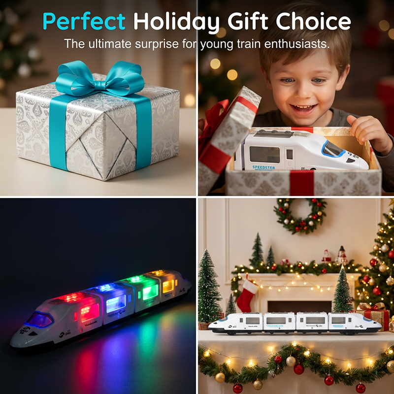 🚄  Electric Bullet Train Toy – Light-Up, Bump & Go, with Music 🎵