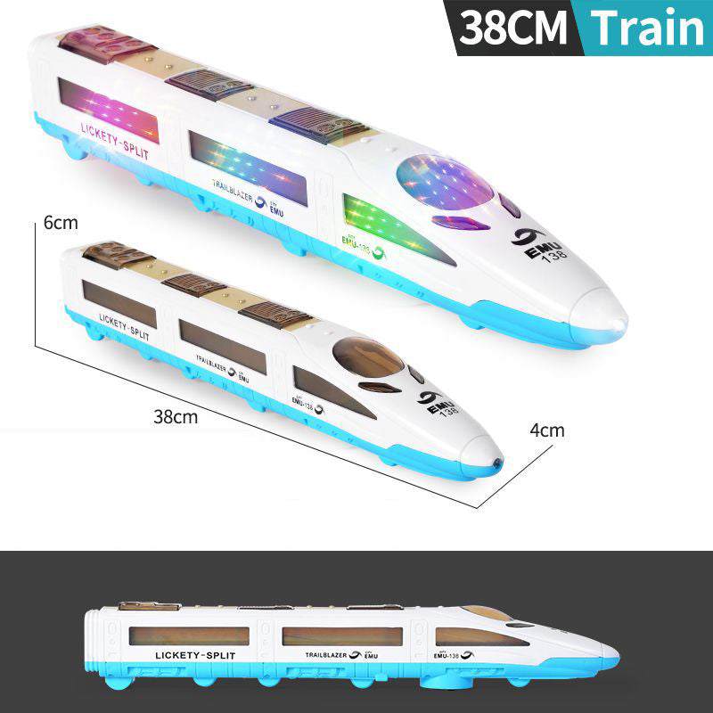🚄  Electric Bullet Train Toy – Light-Up, Bump & Go, with Music 🎵