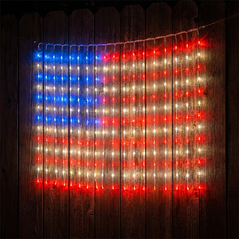 ❤️LIMITED-TIME 49% OFF! ✨ Patriotic Flag Net Lights – USB, Waterproof, 50,000-Hour ✨