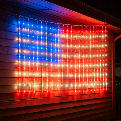 ❤️LIMITED-TIME 49% OFF! ✨ Patriotic Flag Net Lights – USB, Waterproof, 50,000-Hour ✨