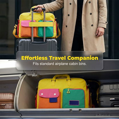 🎒 5 Casual Color Block Overnight Bag – Spacious & durable – Perfect for gym, travel or weekend trips – lightweight with carry handles 🧳