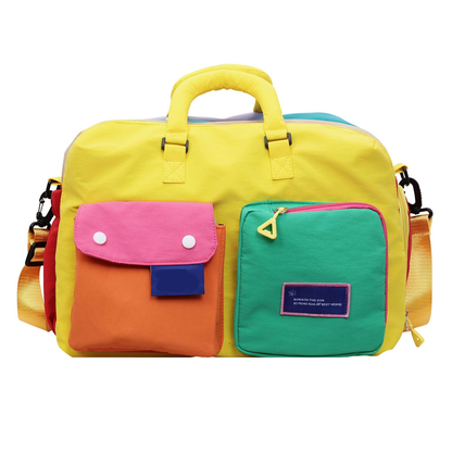 🎒 5 Casual Color Block Overnight Bag – Spacious & durable – Perfect for gym, travel or weekend trips – lightweight with carry handles 🧳