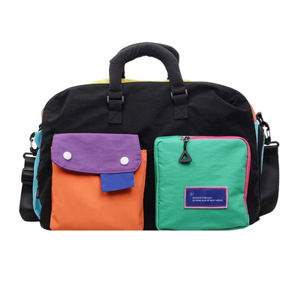 🎒 5 Casual Color Block Overnight Bag – Spacious & durable – Perfect for gym, travel or weekend trips – lightweight with carry handles 🧳