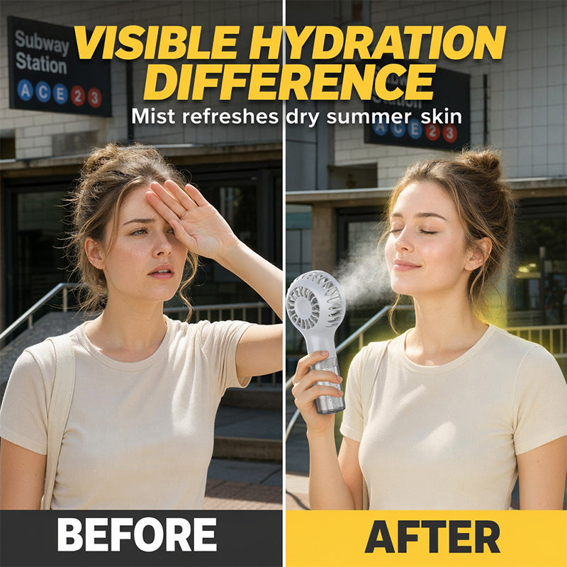 🏖️❄️Portable Handheld Mist Cooling Fan💦
