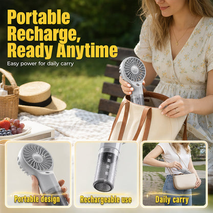 🏖️❄️Portable Handheld Mist Cooling Fan💦