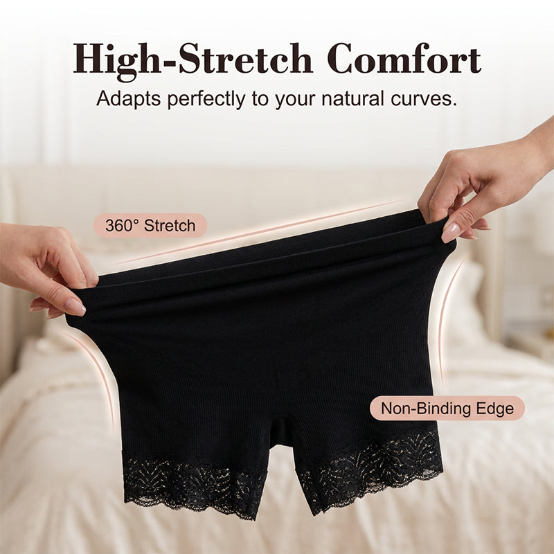 📢📢46% OFF !! ⏰Women's High Waist Safety Shorts with Lace Trim Tummy Control Boy Shorts