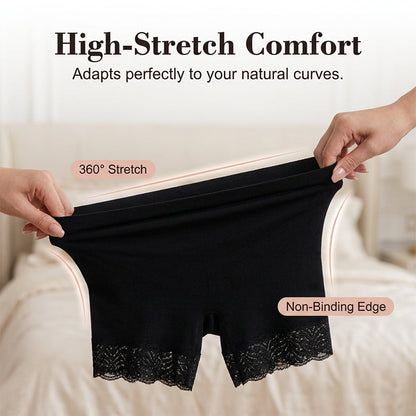 📢📢46% OFF !! ⏰Women's High Waist Safety Shorts with Lace Trim Tummy Control Boy Shorts