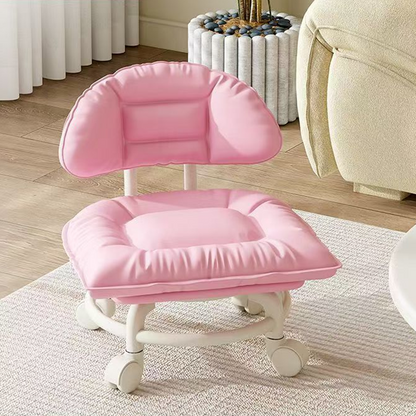 Rolling Low Stool with Backrest⚙️🪑