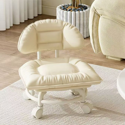 Rolling Low Stool with Backrest⚙️🪑