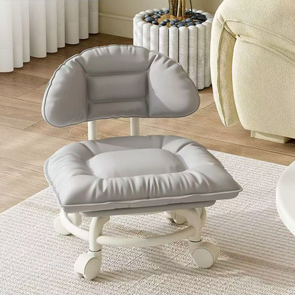 Rolling Low Stool with Backrest⚙️🪑